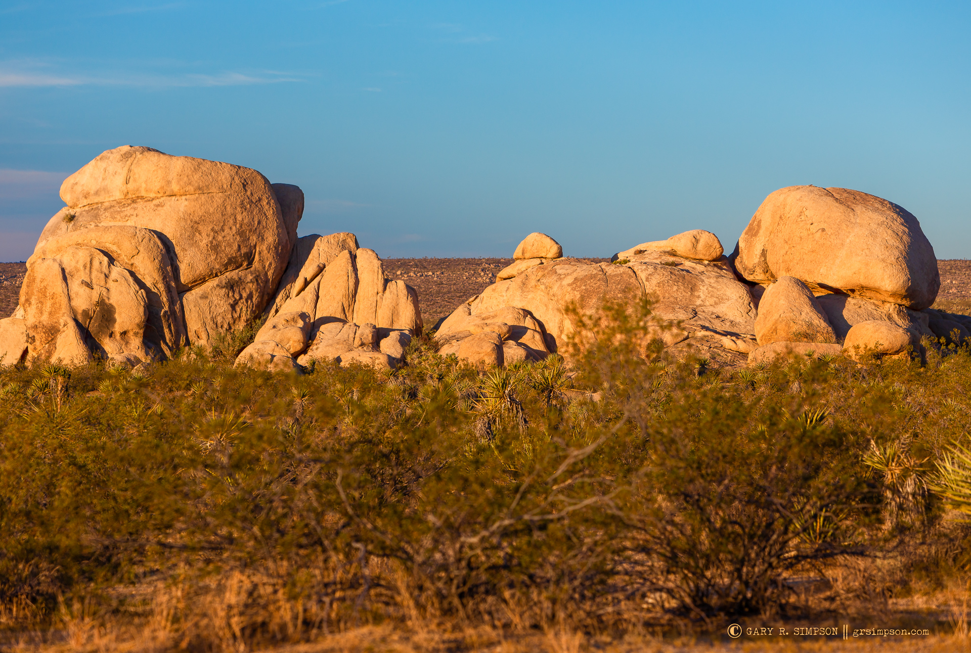 Morning Sun on Desert Rocks