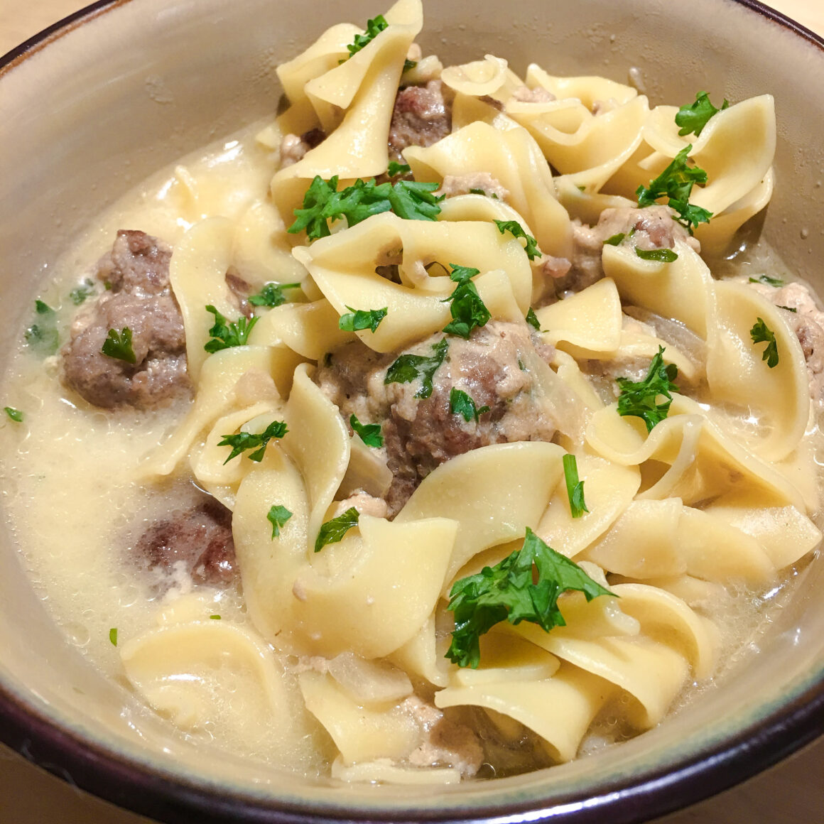 Meatball and Noodles Soup