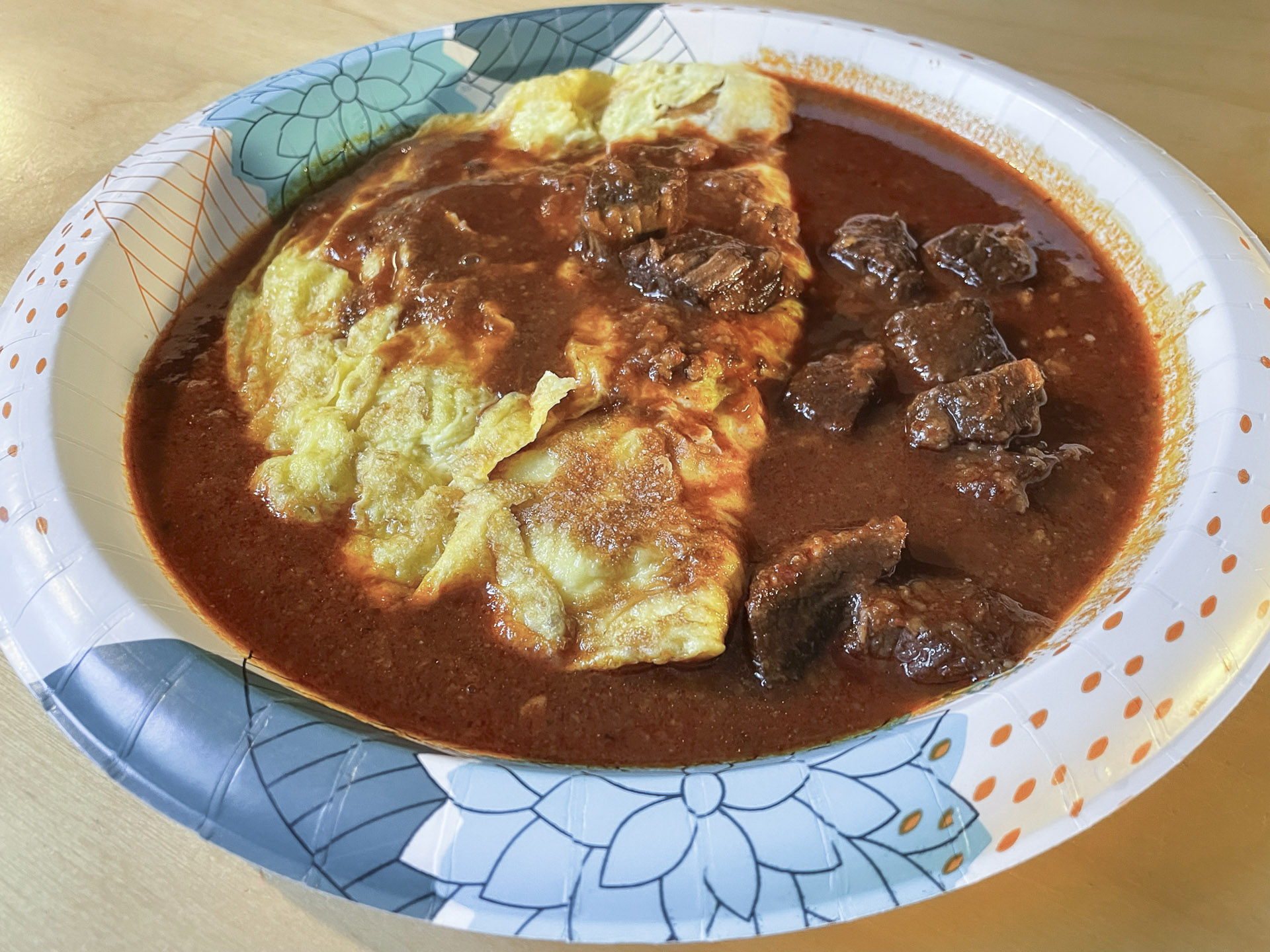 Omelet with Chile Colorado