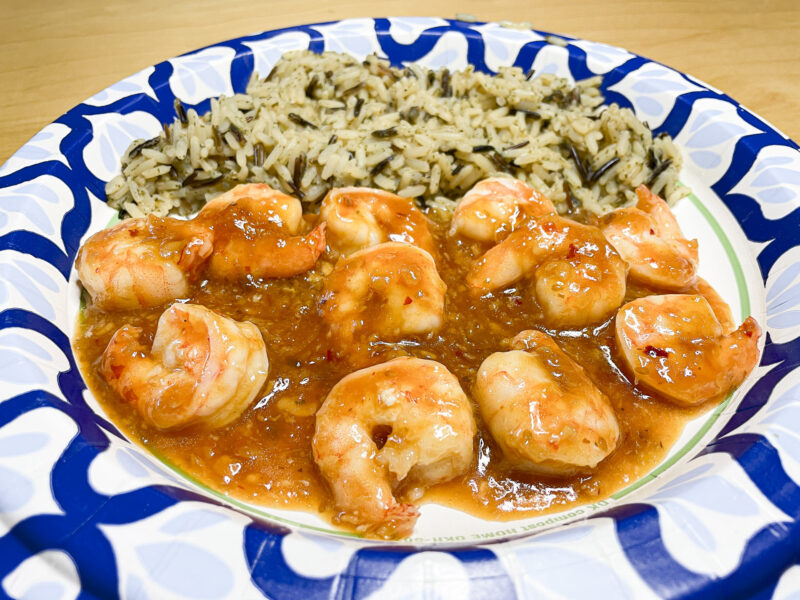 Shrimp in Red Sauce w/ Wild Rice