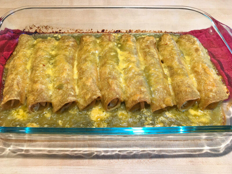 Salsa Verde Chicken Enchiladas