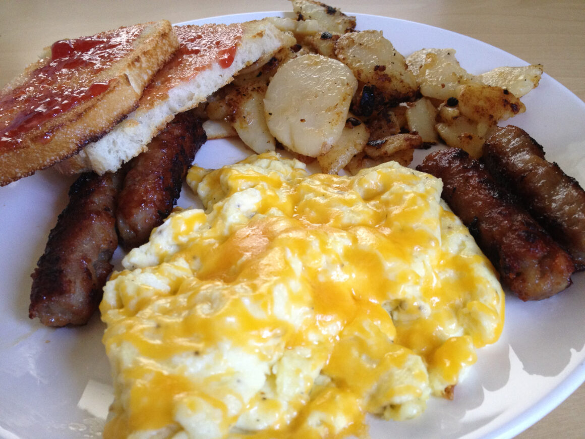 Sausage Eggs Potatoes Toast