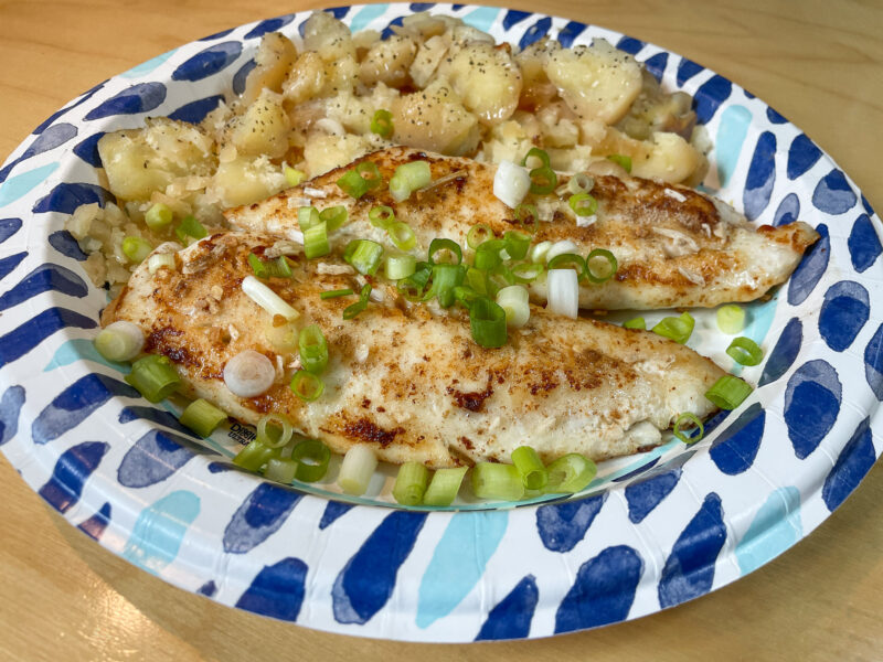 Tilapia Potatoes Green Onions