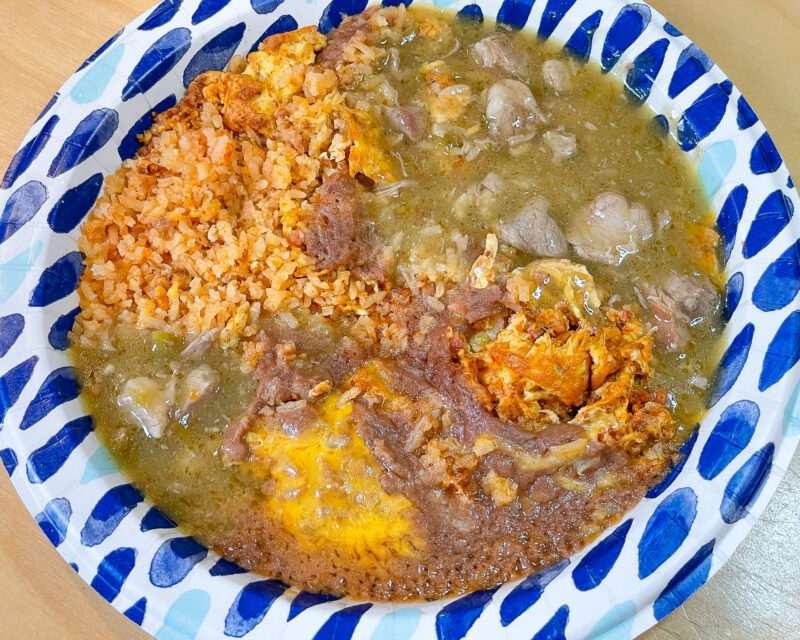 Chili Verde, Chorizo, and Eggs