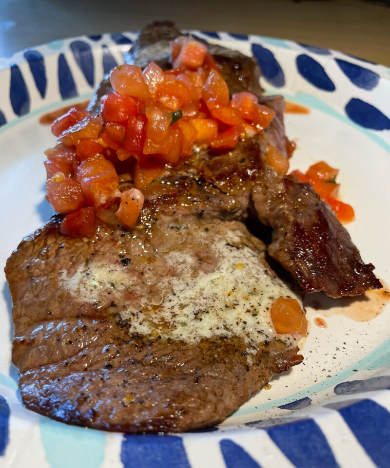 Buttered Steak w/Diced Tomatoes