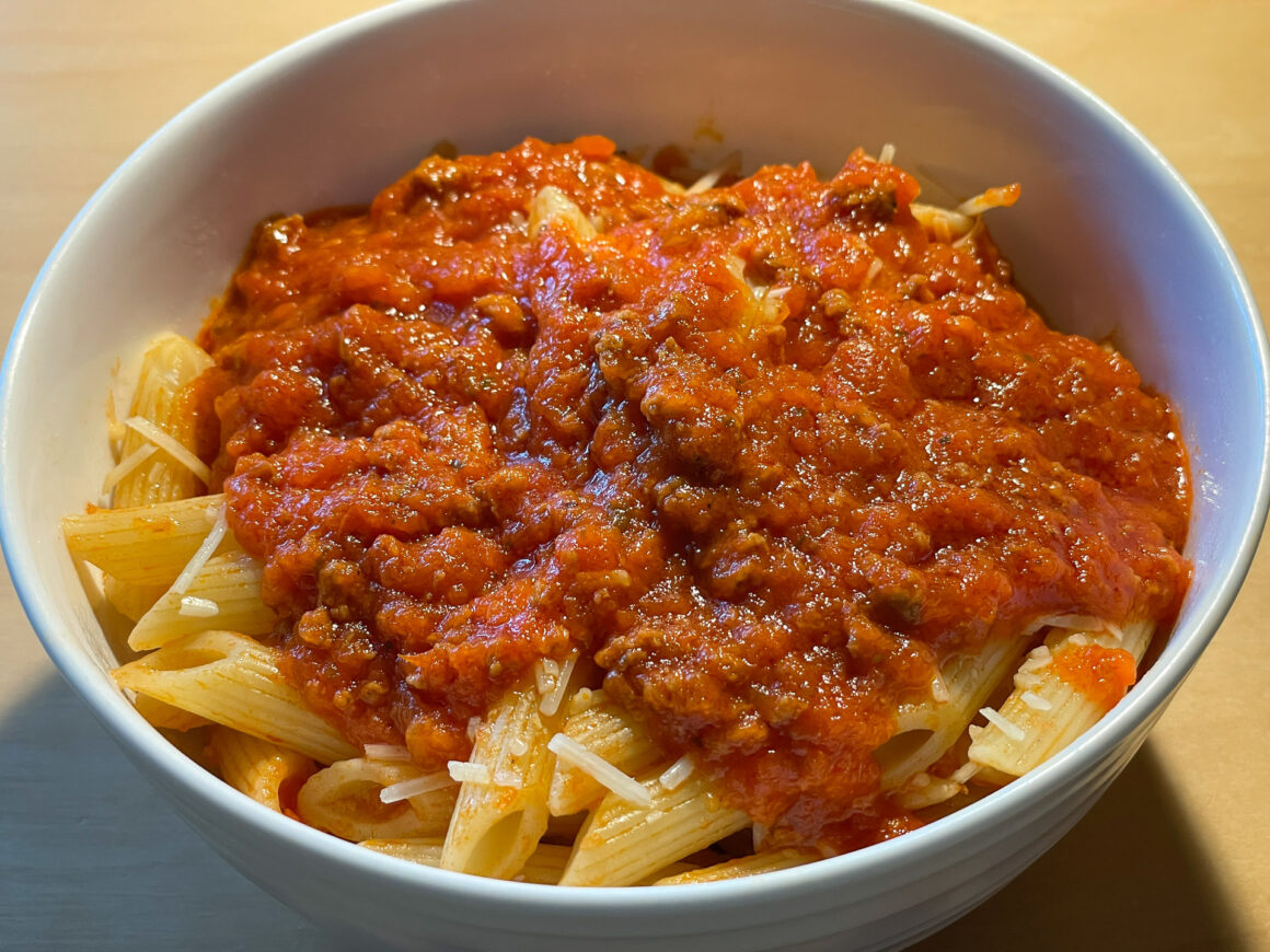 Penne and Meat Sauce