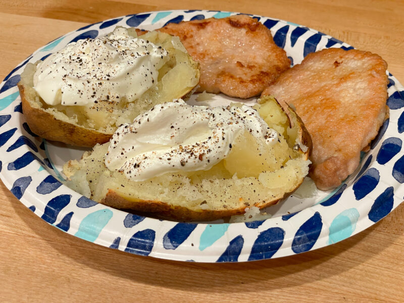 Baked Potatoes and Chicken Breast