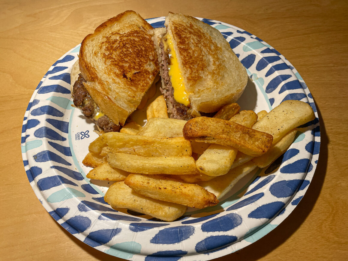 Patty Melt and Steak Fries