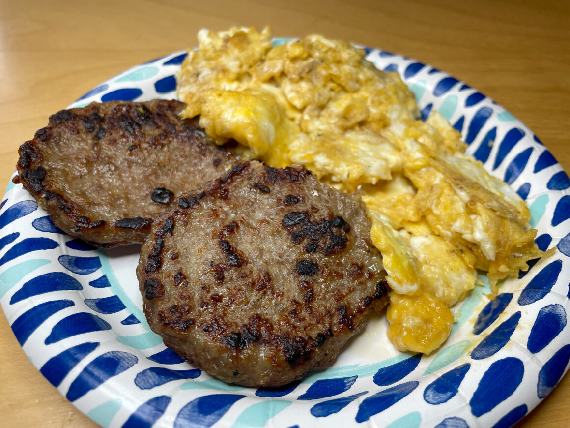 Sausage Patties and Scrambled Eggs