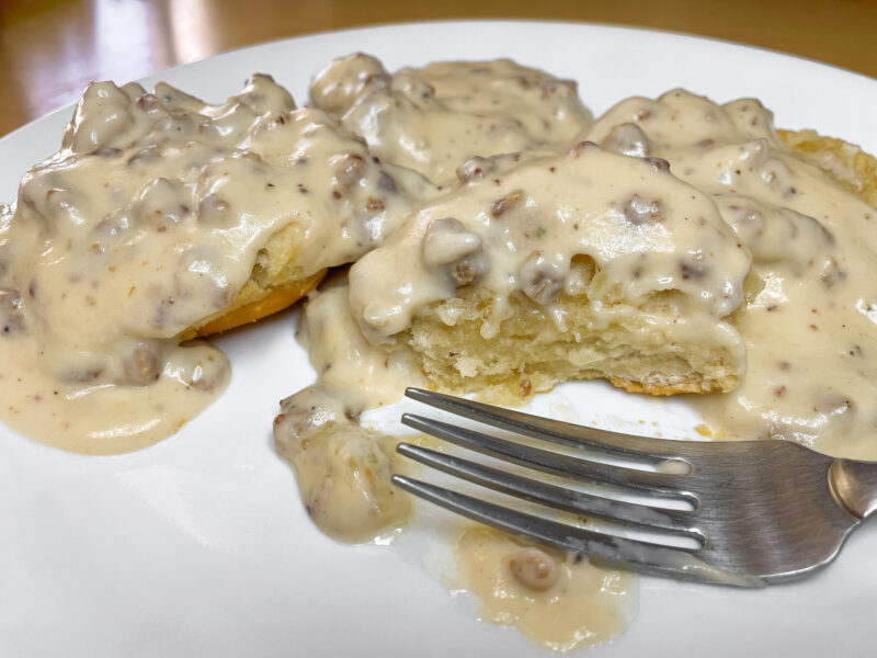 Biscuits and Gravy with Fork