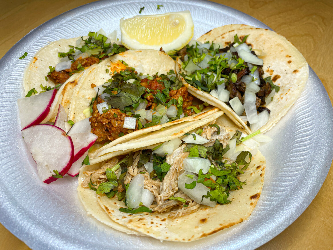 Chicken, Carnitas, Pastor Tacos