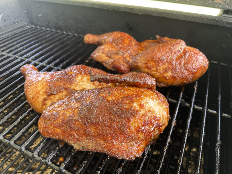 Chicken Brined, Rubbed, and Smoked