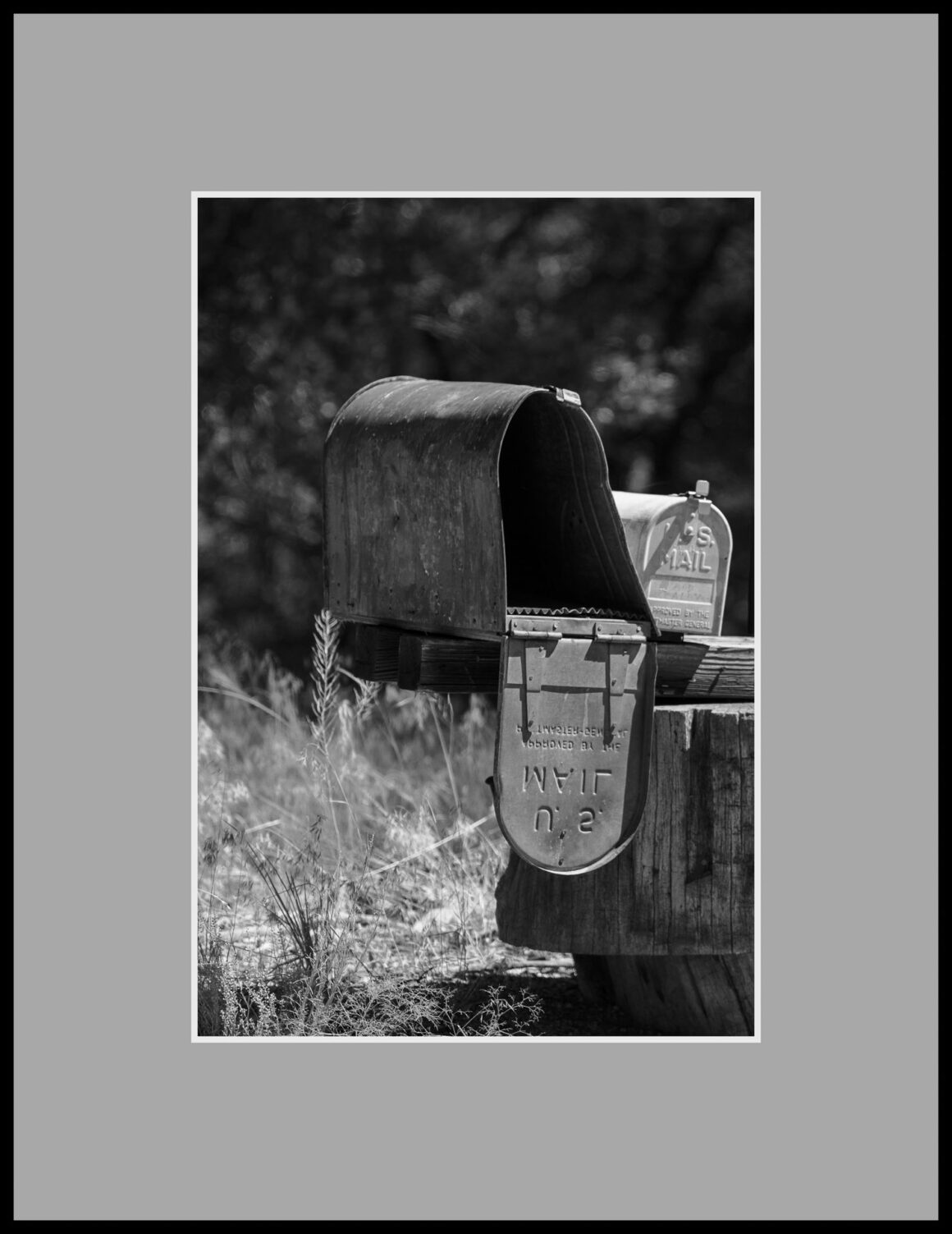 Mail Boxes in black and white