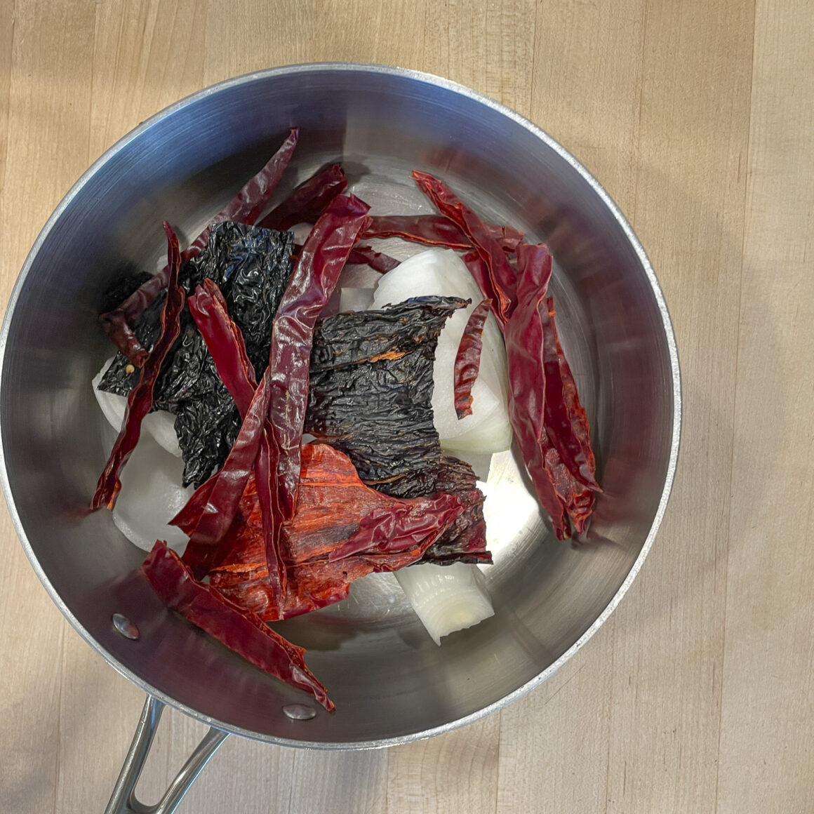 Onion and Chile for Chili Colorado