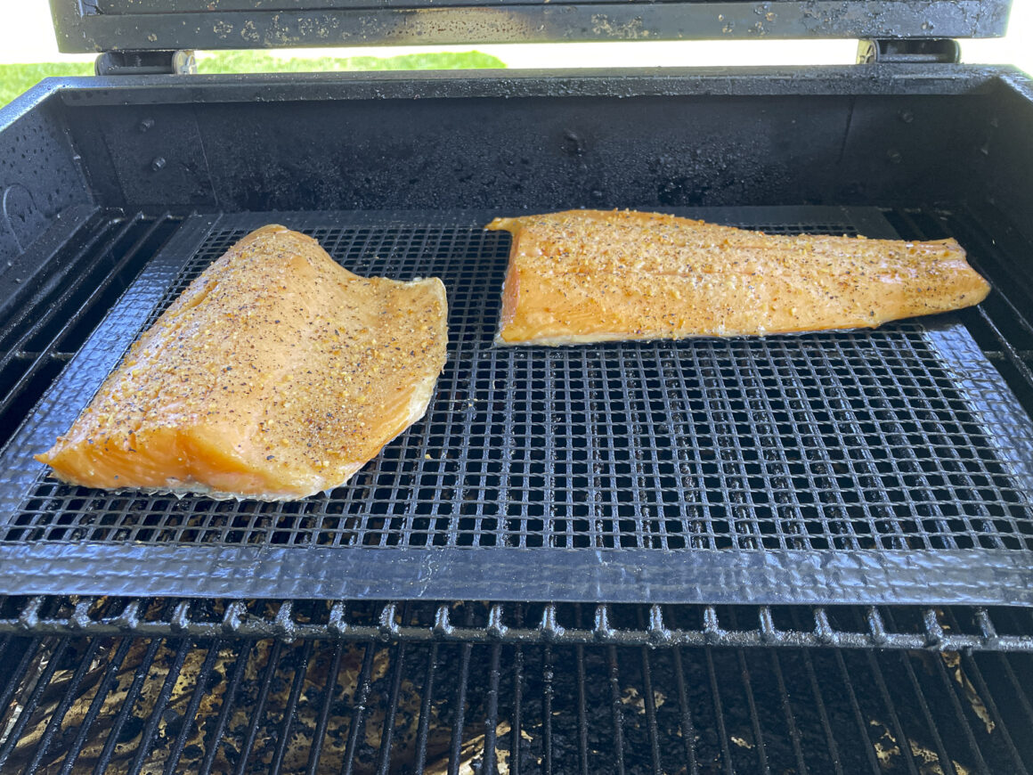 salmon on the smoker