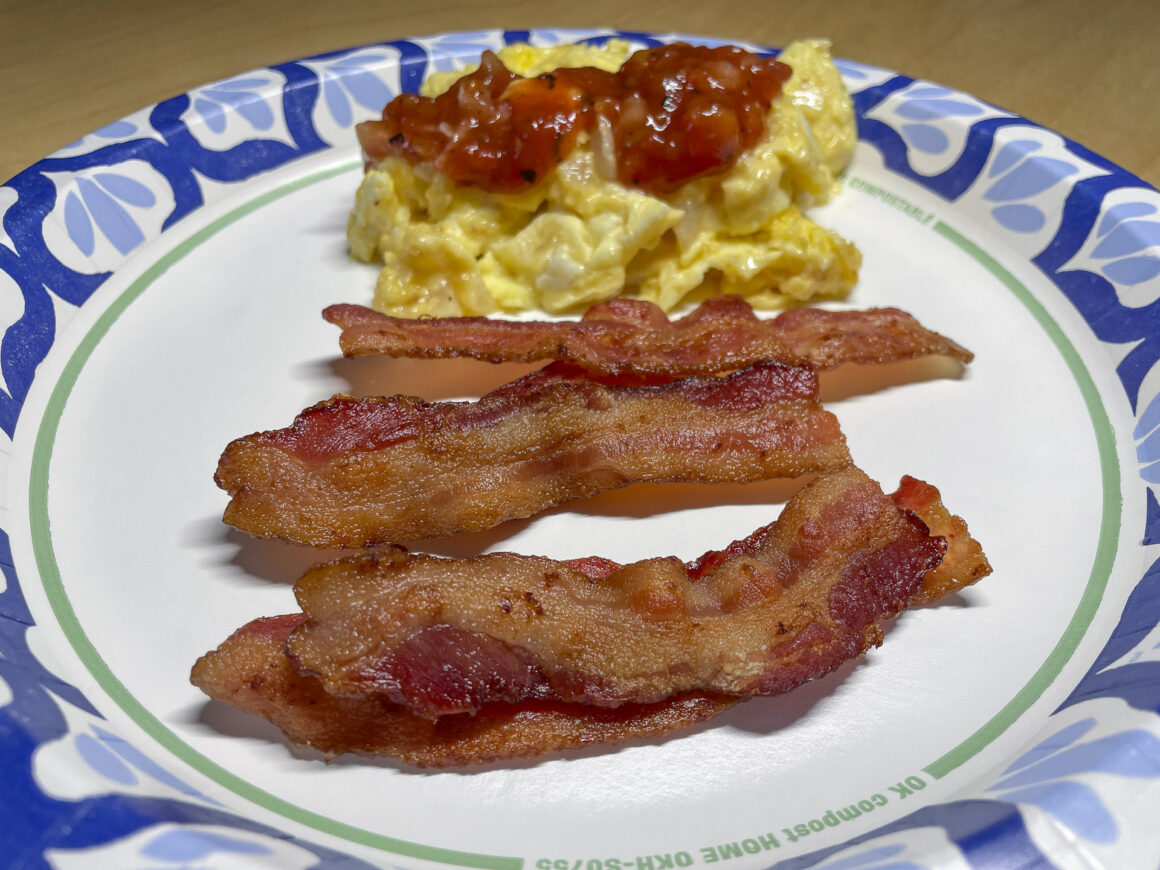 Bacon and Scrambled Eggs w/Salsa