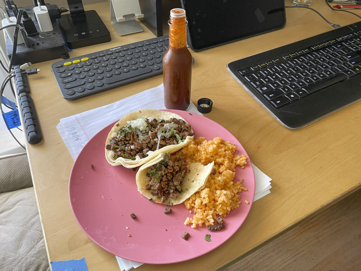 2 Asada Tacos with Rice