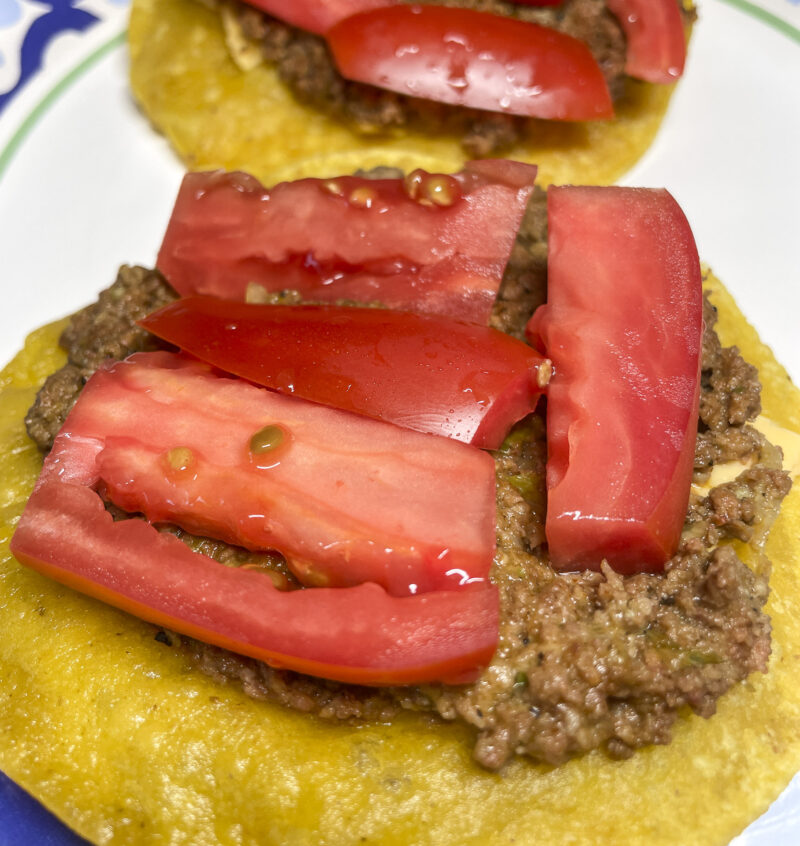 Beef and Tomato Tostadas