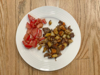 Herbed Tomatoes & Beef Hash