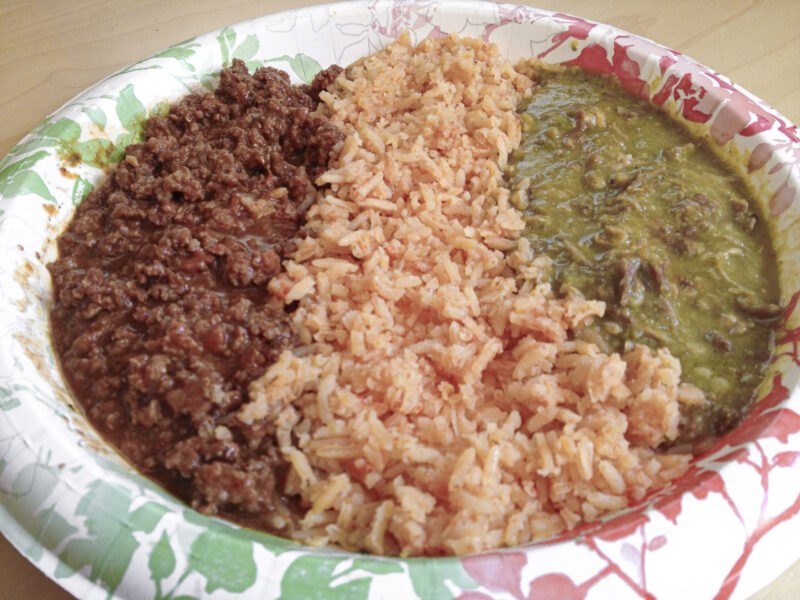 Chile Colorado, Rice, Chile Verde