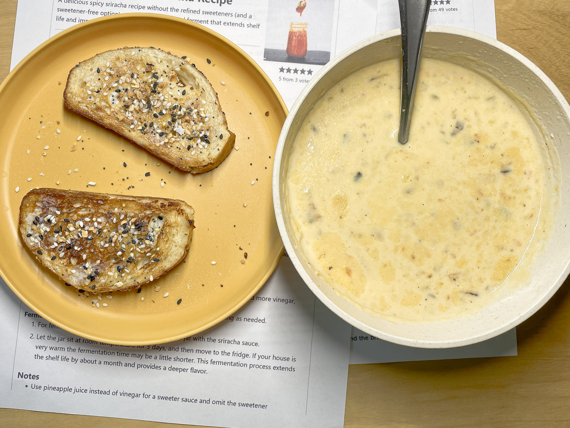 Potato Soup w/Buttered Toast