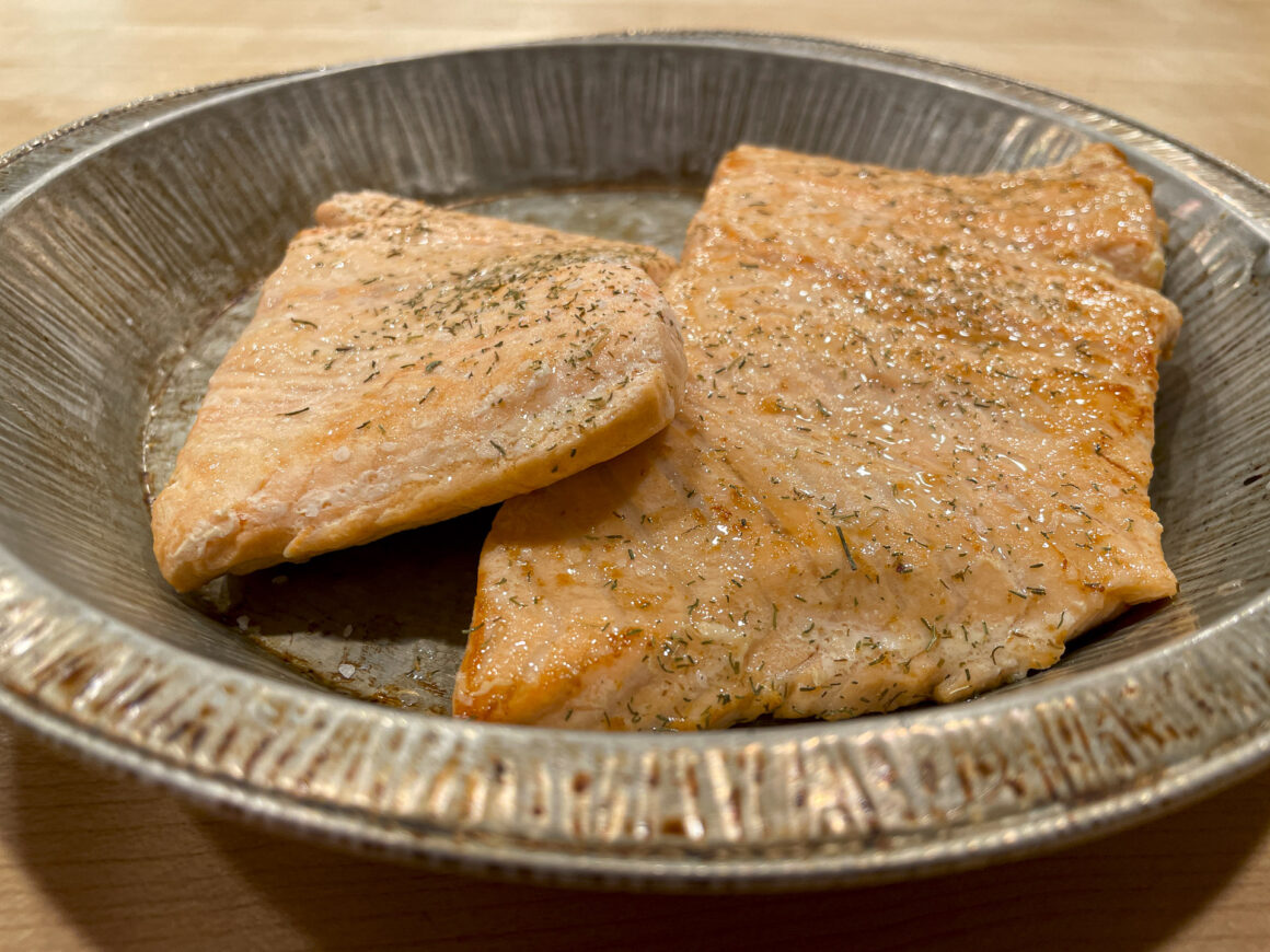 Salmon on a Pie Tin