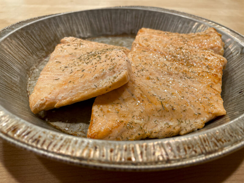 Salmon on a Pie Tin