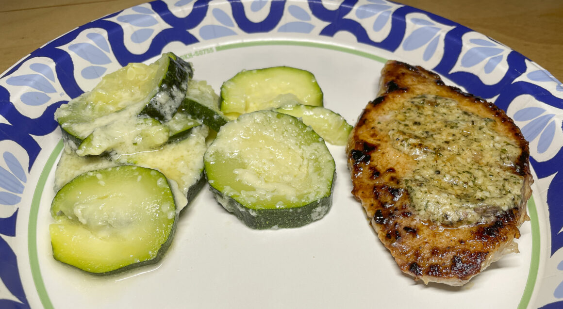 Pork Chop and Zucchini w/ Butter and Parmesan