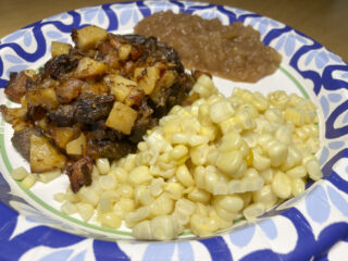 Beef Hash w/Applesauce & Corn