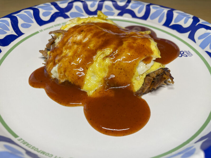 Shredded Pork, Eggs, Hot Sauce