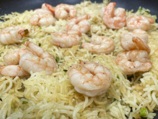 Pan Fried Ramen with Shrimp