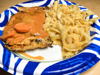 Chicken Thighs with Tika Masala Sauce & Garlic Cheese Noodles Garlic Noodles, Tikka Masala Sauce
