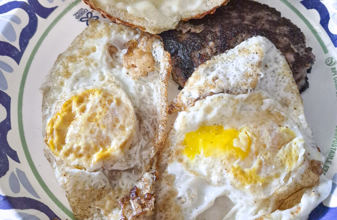 Sausage, Eggs, and Bagel