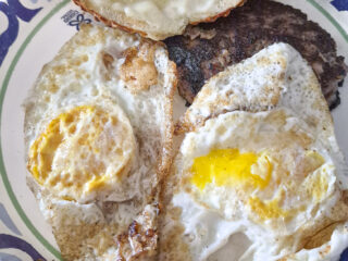 Sausage, Eggs, and Bagel