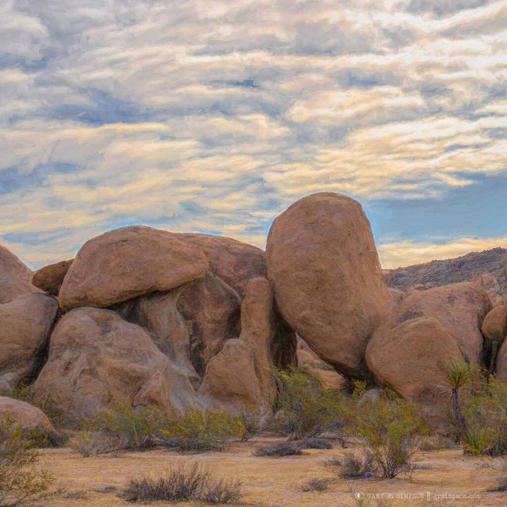 Artsy Clouds Over Boulders