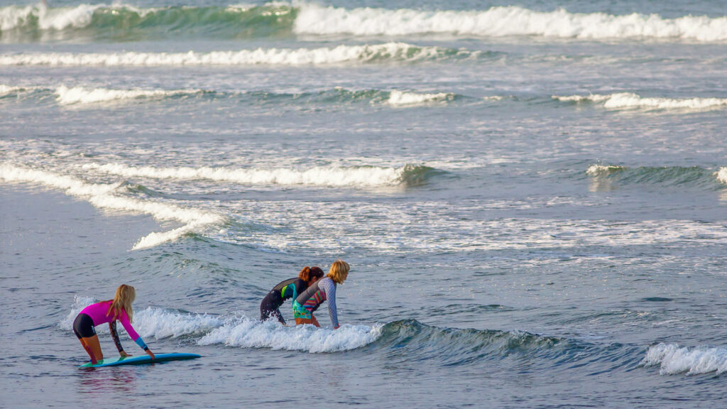 Girls Surfing
