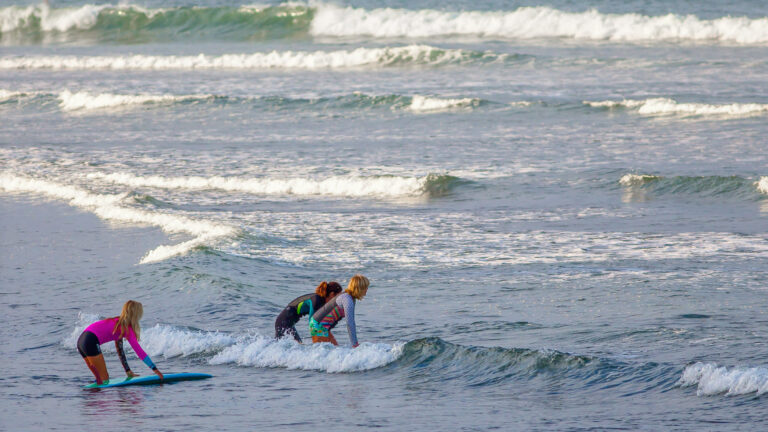 Girls Surfing