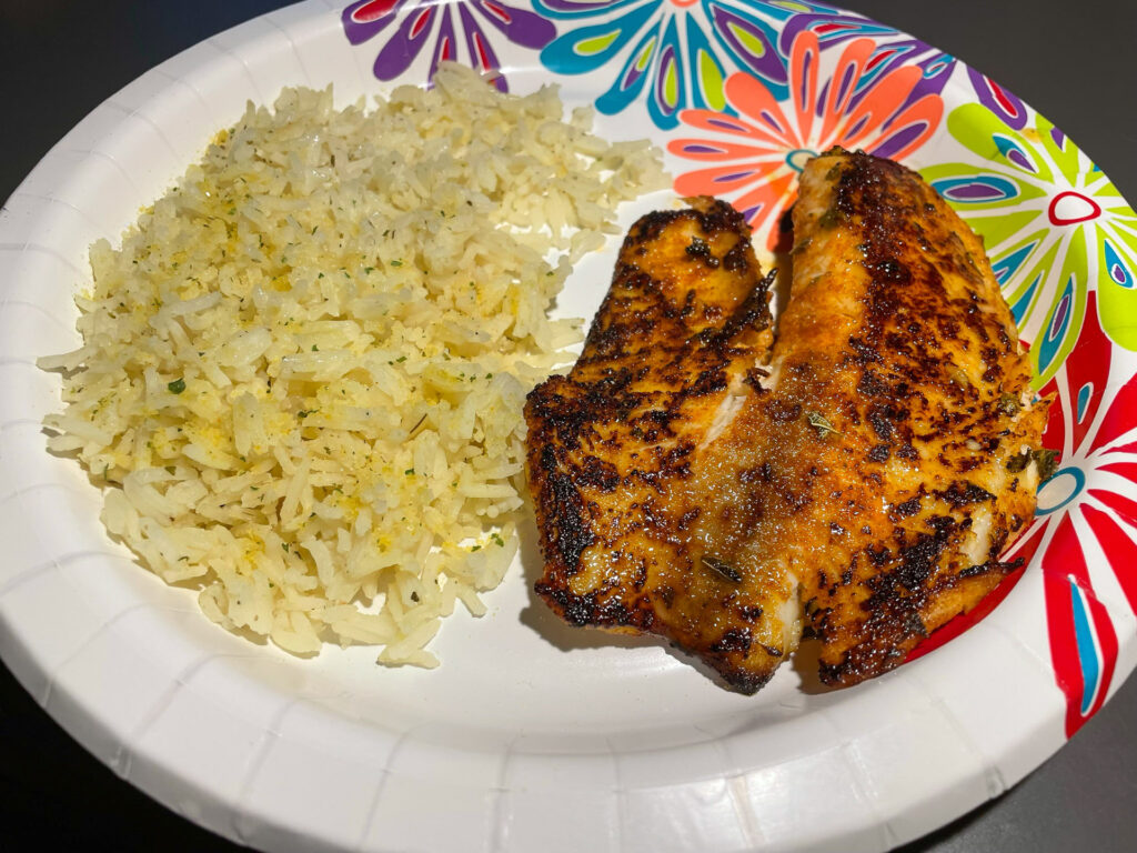 Pan Fried Tilapia Fillet w/Rice