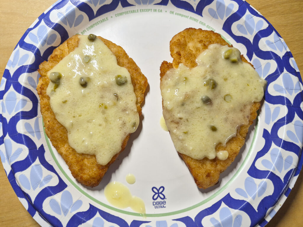 Chicken piccata/lemon butter caper sauce