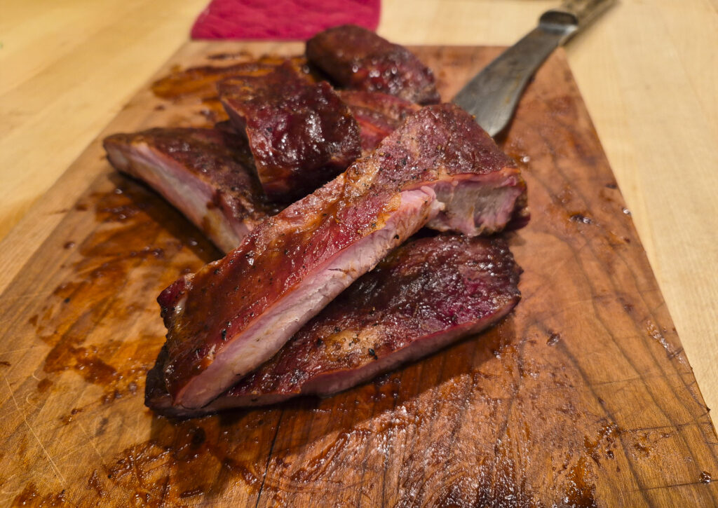 Smoked and Sliced Pork Ribs