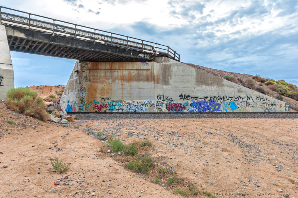 Graffiti and crossover bridge at Frost Flyover