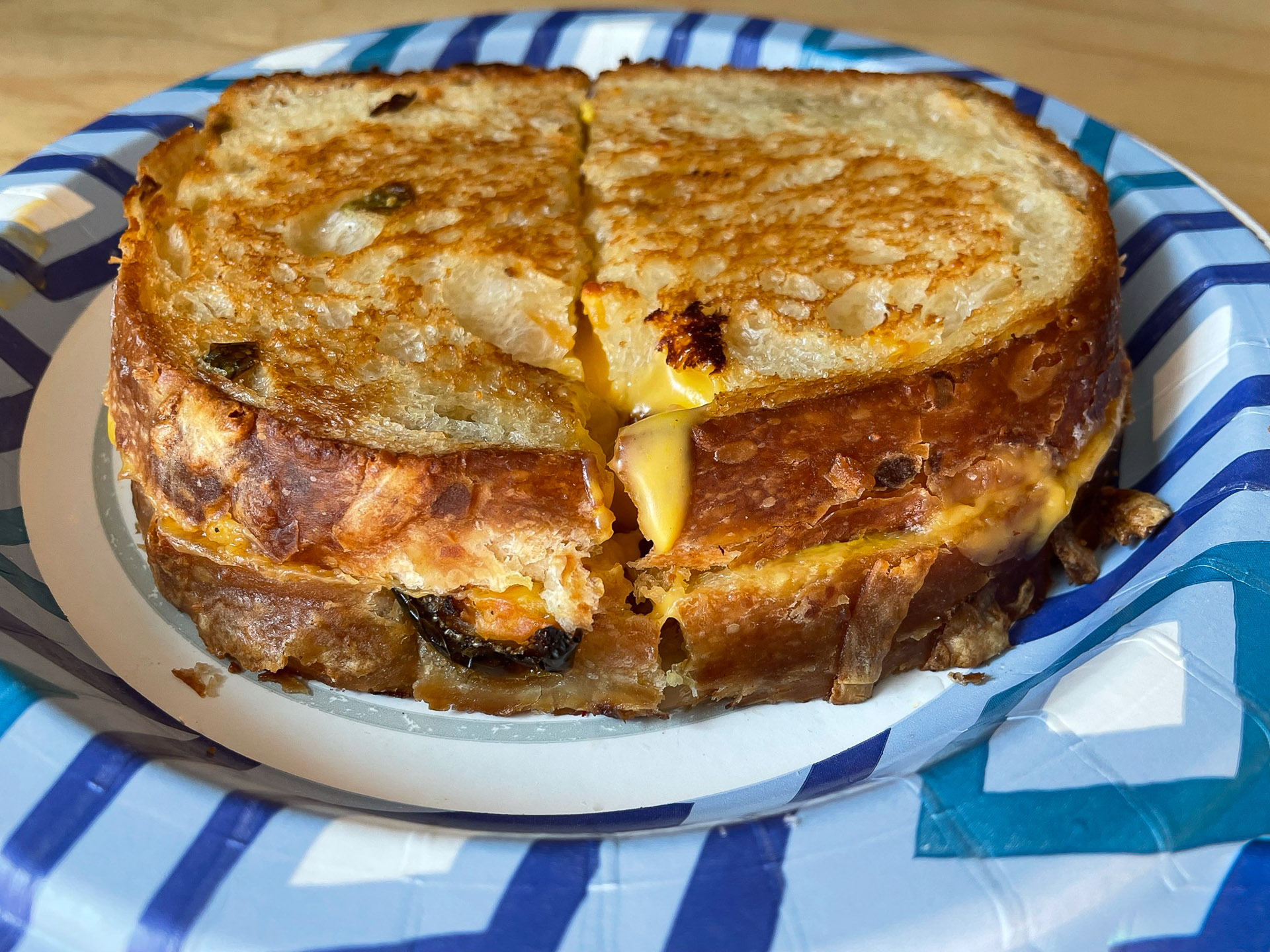 Grilled Cheese on Jalapeno Bread