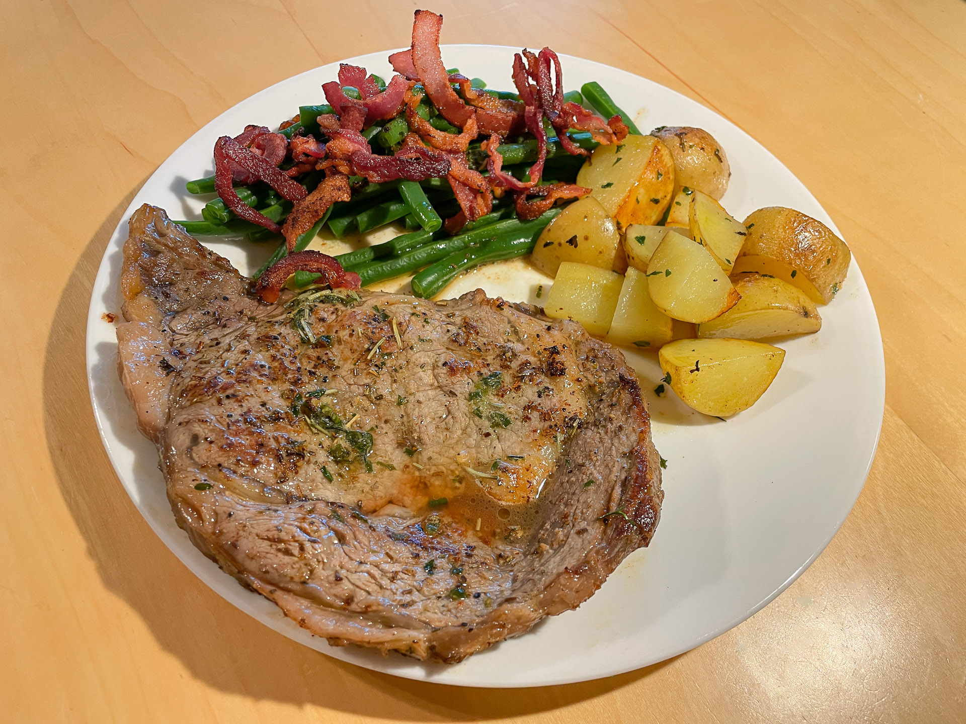 Steak Potatoes Green Beans