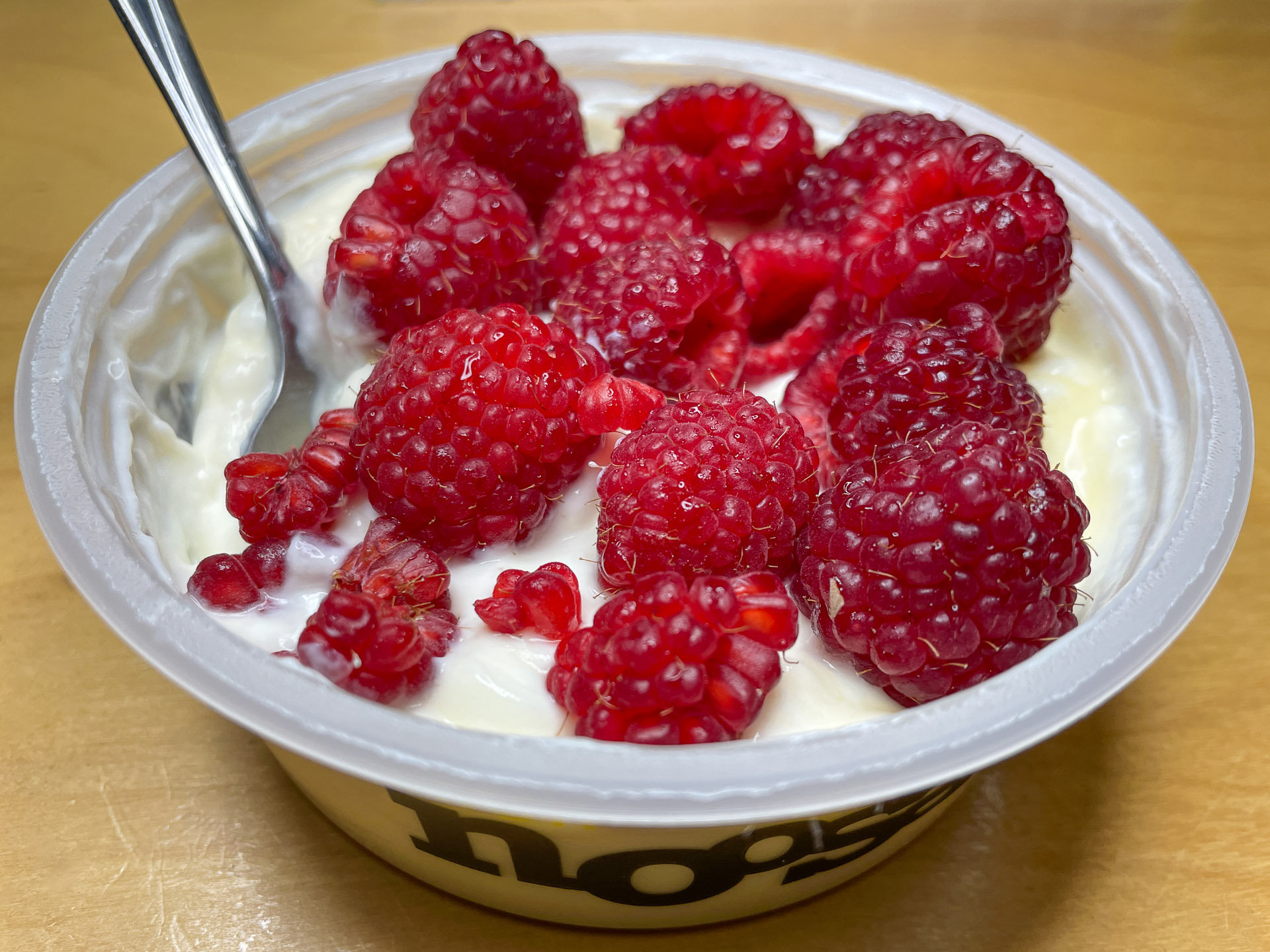 Raspberries on Yogurt