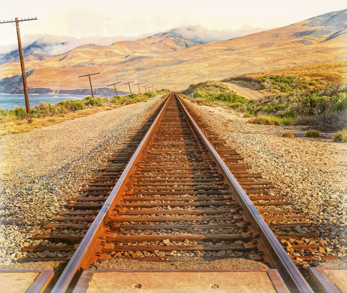 Railroad tracks along California's Central Coast