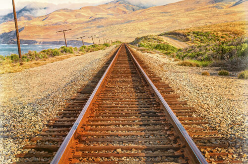 Railroad tracks along California's Central Coast