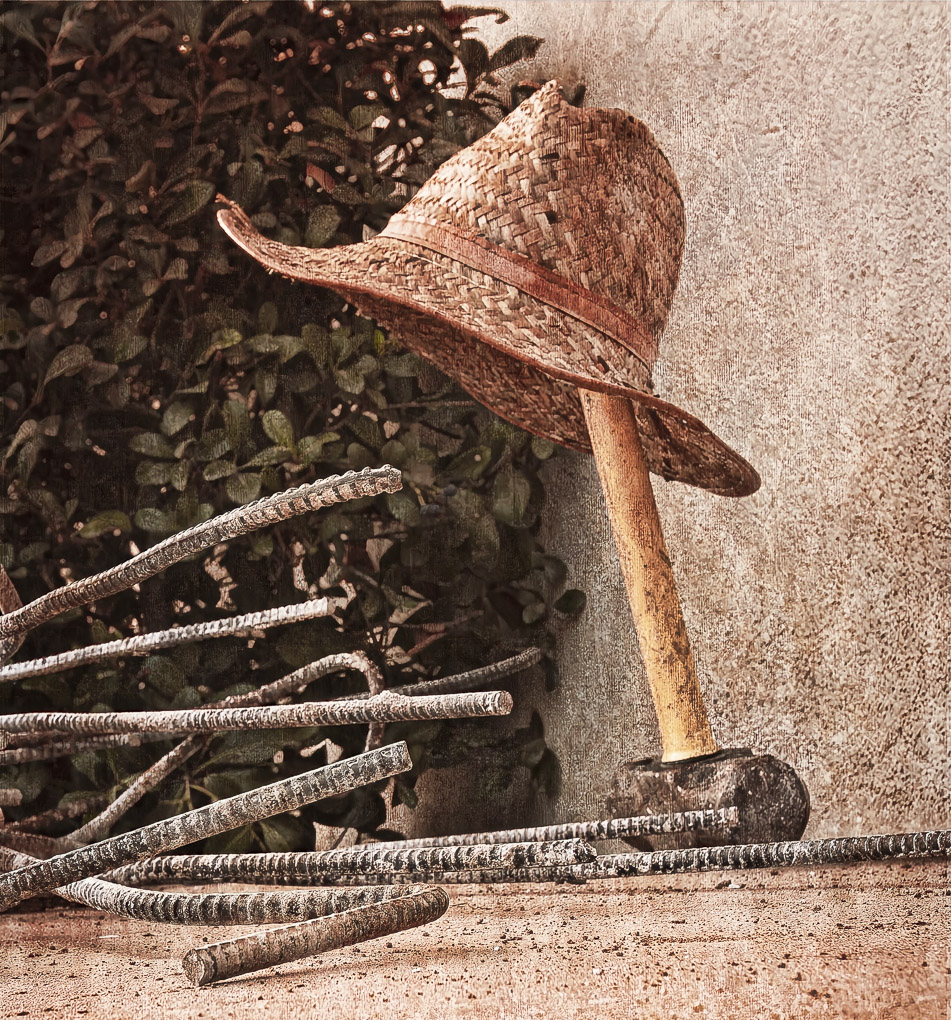 Rebar, Hat, and Sledge Hammer