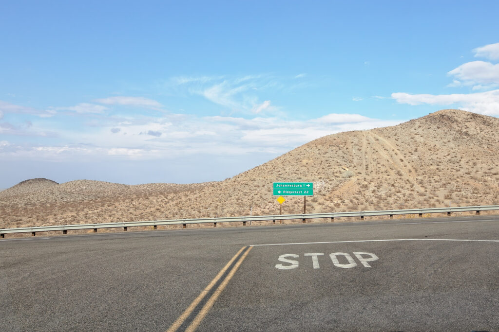 Mojave Desert in California, at the intersection of Garlock Road and U.S. Route 395 (just north of the small town of Johannesburg).