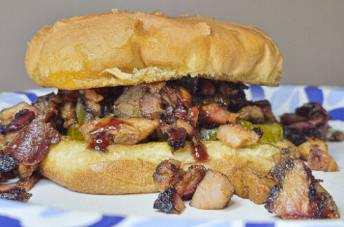 Mesquite Smoked Chopped Pork Shoulder Sandwich