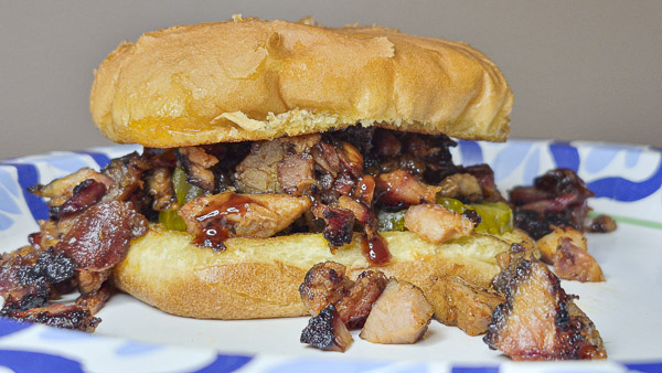 Mesquite Smoked Chopped Pork Shoulder Sandwich
